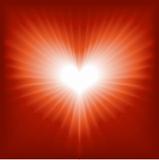 Glowing red and white heart for Valentine, romance, etc