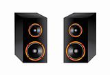 Two speakers on white background