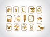 various web icons, yellow