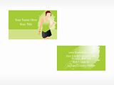 vector business card with lady set_1