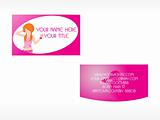 vector business card with lady set_2