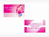 vector business card with lady set_3