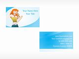 vector business card with lady set_4