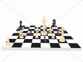 vector chess board and figures, set1