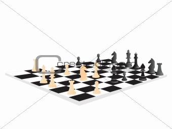 vector chess board and figures, set20