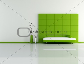 minimal green living room
