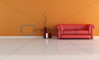 red  classic couch
