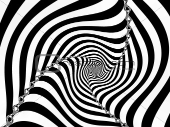 Black and White Striped Spiral 3