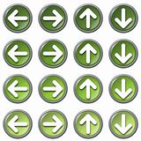 Arrows web icons, green series, isolated in white