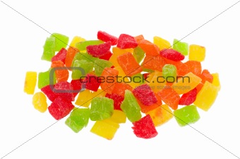 Multi-coloured candied fruits