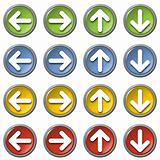 Arrows web icons, colorful, isolated in white