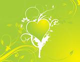 floral vector illustration of green heart