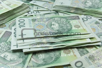 Polish zloty money background