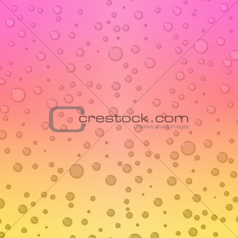 Gradient background in pink and yellow with waterdrops