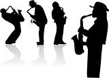 vector illustration with saxophonists