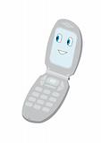 Isolated mobile phone with smiling avatar