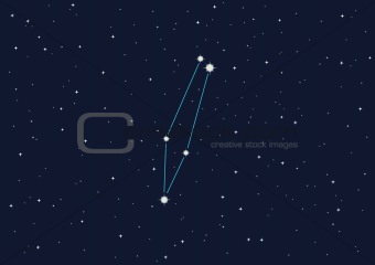 illustration of constellation "Chameleon" in open space