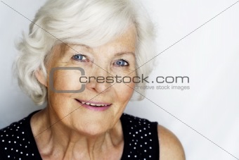 Senior woman with black top