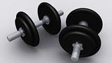 Two dumbells, isolated on white background