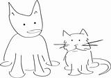 cat and dog modern line drawing
