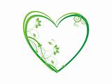 floral in heart frame theme, green