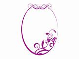 floral in purple oval frame theme, vector illustration
