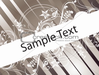 floral texture for sample text, in gradient black