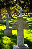 Graveyard with tombstones
