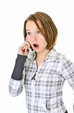 Teenage girl talking on phone