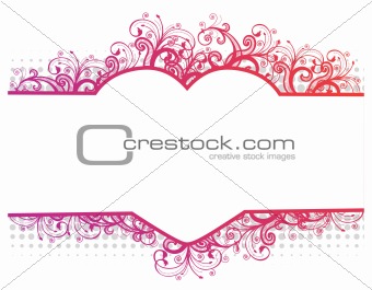 Vector illustration of a floral border with heart 