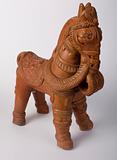 Terracotta red clay horse
