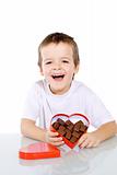 Happy boy with chocolate
