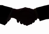 silhouette of handshake
