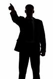silhouette of pointing man 