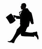 silhouette of running businessman
