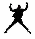 silhouette of jumping man