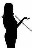 silhouette of woman on the phone