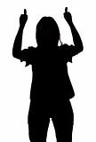 silhouette of woman shows OK