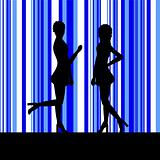 Silhouette of a two women