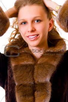 Girl in fur coat