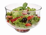 Salad bowl with fresh salad and tomato