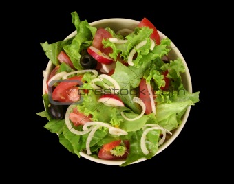 Salad bowl with fresh salad
