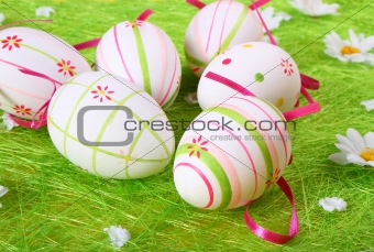 Easter eggs a background