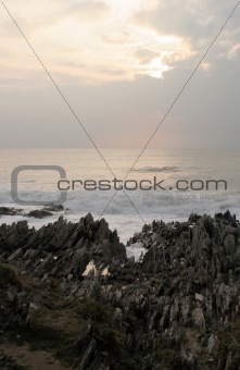 rocky coastline in Croyde