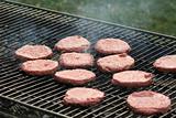 Raw Burgers on the Grill