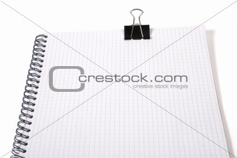 clipboard with squared paper on white