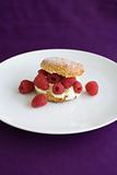 Biscut with raspberries and cream