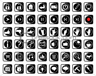 Black and white icons