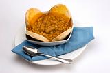 Baked beans with English muffin