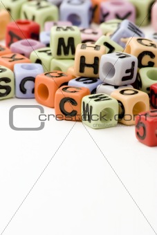 Various multicoloured Letter cubes